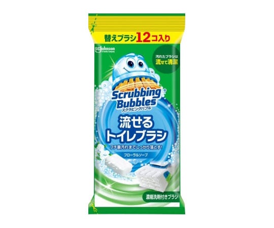 64-3416-80 スクラビングバブル 流せるトイレブラシ フローラルソープ 替え 12個