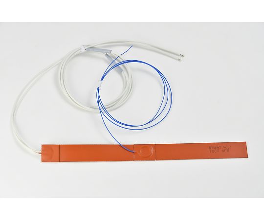 シリコンラバーヒーター　【熱電対1m、リード線延長1m】　100V　60W　25mm×300mm