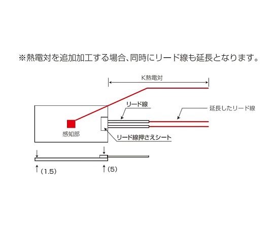 64-3423-29 シリコンラバーヒーター 【熱電対5m、リード線延長5m