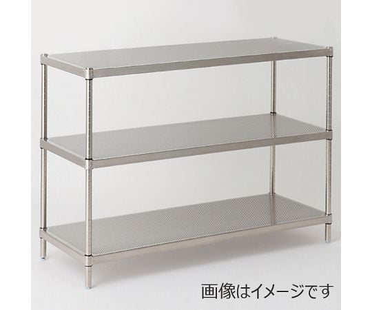 304パンチングソリッドエレクター・シェルフ　W758×D613×H1384mm（PS）　DB付　3段　LSS760PSPS1390W3