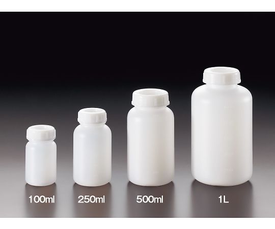 64-3685-85EOG滅菌瓶PE広口乳白色100mLケース販売200本入 17022c