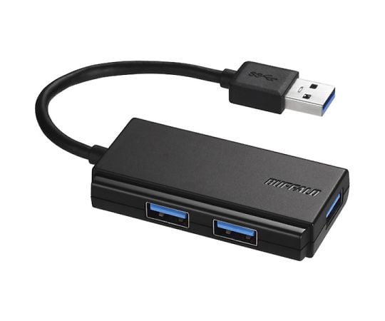 USB3.0　バスパワー　3ポート　ハブ　ブラック