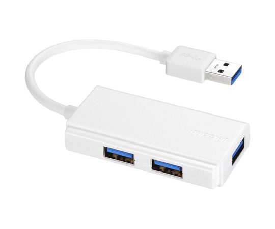 USB3.0　バスパワー　3ポート　ハブ　ホワイト