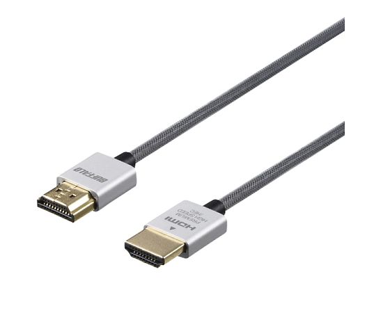 HDMIケーブル　プレミアム認証　スリム　1.0m　シルバー