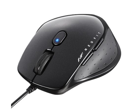 有線　BlueLED　5ボタン　NEOFITマウス　Sサイズ　ブラック
