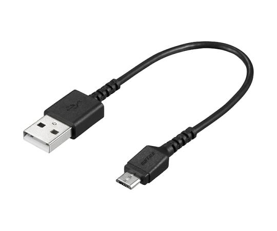 USB2.0ケーブル（Type-A　to　microB）　スリム　0.1m　ブラック
