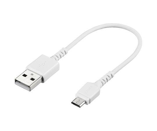 USB2.0ケーブル（Type-A　to　microB）　スリム　0.1m　ホワイト