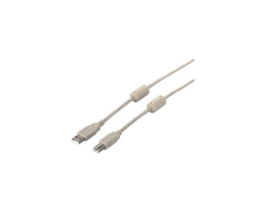 USB2.0ケーブル（A　to　B）　フェライトコア付　5m　アイボリー