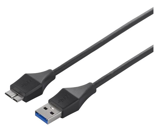 USB3.0　A　to　microB　スリムケーブル　1.5m　ブラック