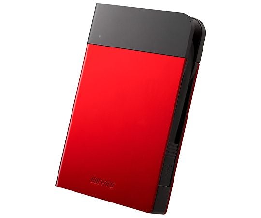 ICカード対応MILスペック　耐衝撃ボディー防雨防塵ポータブルHDD　1TB　レッド