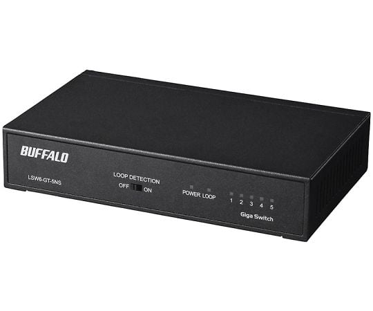 Giga　5ポート　スイッチングハブ　電源内蔵　金属筐体　マグネット付　ブラック