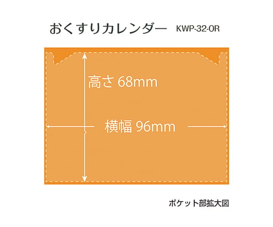 64-3808-98 おくすりカレンダー シングルポケット 1箱（20枚入） KWP