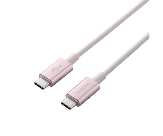 スマホ・タブレット用USBケーブル　USB（C-C）　準高耐久　Power　Delivery対応　認証品　2.0m　ピンク
