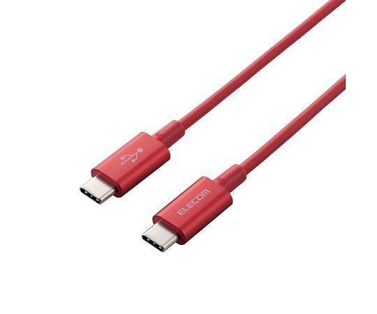 スマホ・タブレット用USBケーブル　USB（C-C）　準高耐久　Power　Delivery対応　認証品　2.0m　レッド