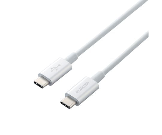 スマホ・タブレット用USBケーブル　USB（C-C）　準高耐久　Power　Delivery対応　認証品　2.0m　シルバー