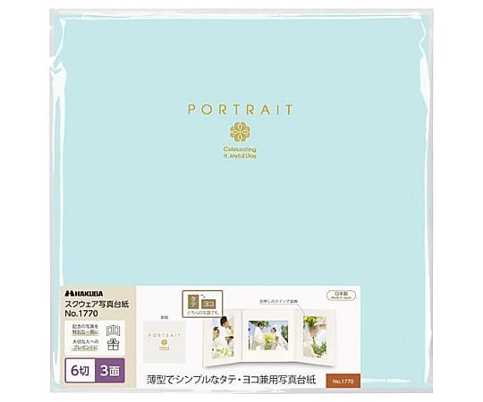 ペーパースクエア台紙NO.1770　6切　3面　ブルー