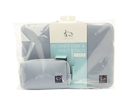 チュルル　PCインナーケース　13.3インチ＆マルチポーチ　ブルー
