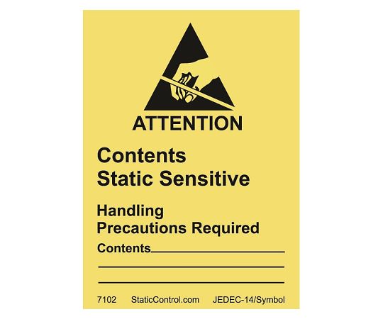 ESD警告ラベル　46mm×64mm　500枚/巻