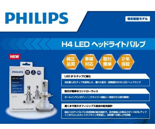 取扱を終了した商品です］自動車用LEDヘッドライトバルブ（サイズ：H4） OKADAH4 64-3989-44 【AXEL】 アズワン