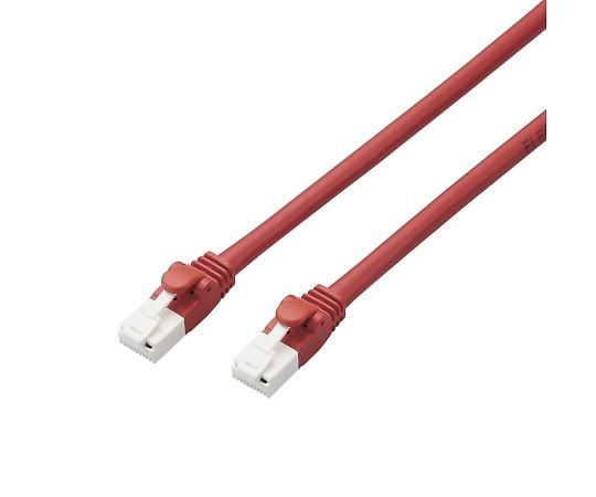 LANケーブル　CAT6A対応　EU　RoHS指令準拠　爪折れ防止　簡易パッケージ仕様　5m　ヨリ線　レッド