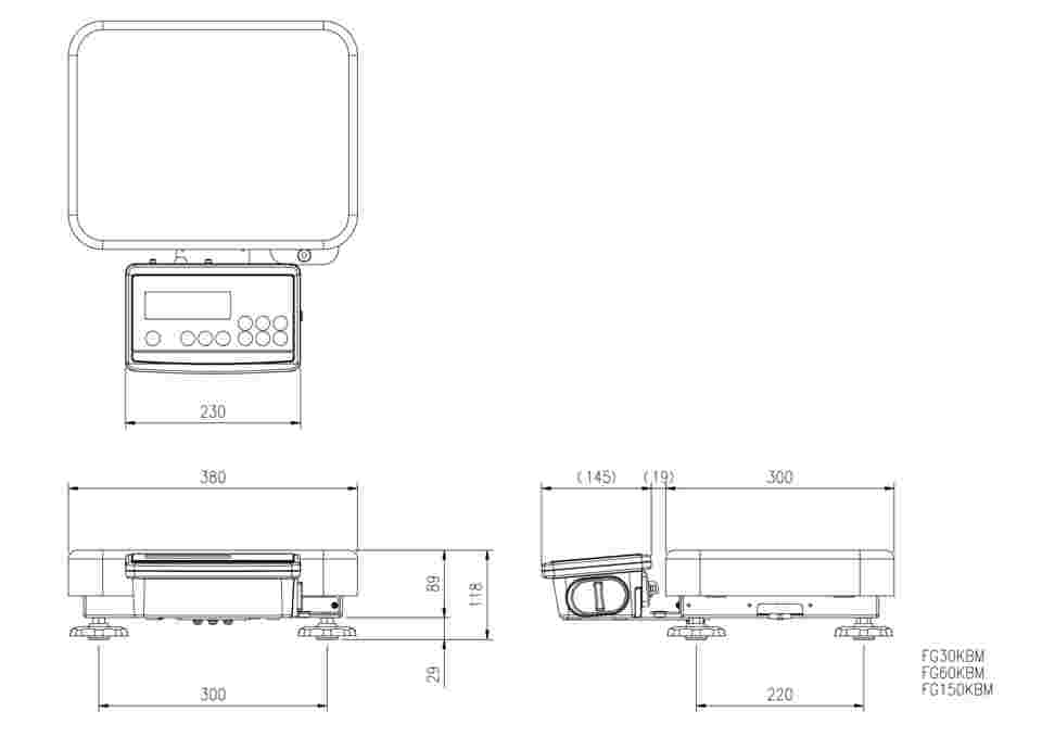 64-4052-37 デジタル台はかり FGシリーズ(ポールなし) ひょう量:60kg