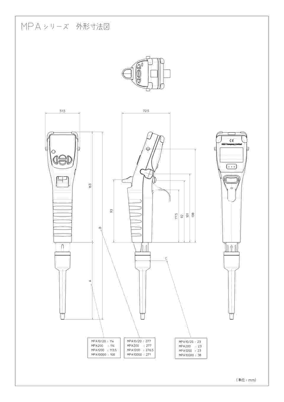 64-4053-41 電動マイクロピペット 容量範囲:20μL 一般校正付(校正