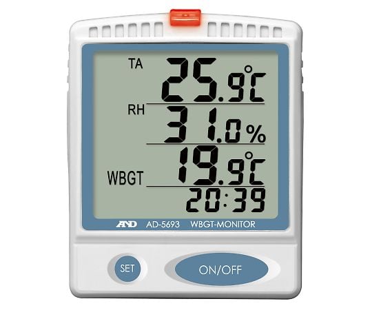 熱中症指数計 / 熱中症指数モニター 壁掛・卓上形 一般（ISO）校正付（成績書+トレサ図） AD5693-00A00