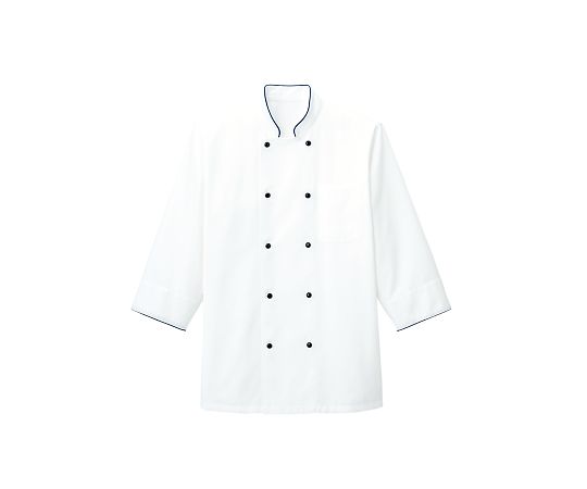 コックシャツ　ホワイト×ネイビー　L　FB4513U-8 L
