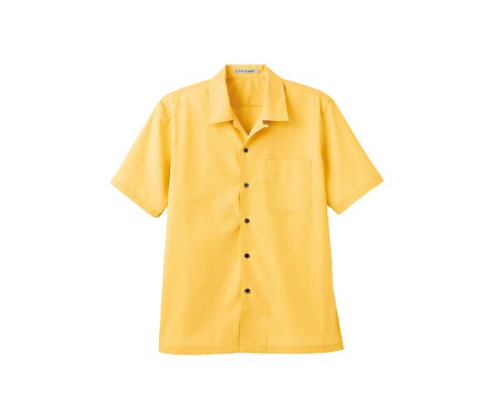64-4093-85 印象のデザイン ブロードオープンカラー半袖シャツ イエロー 本物品質の FB4529U-10 4L