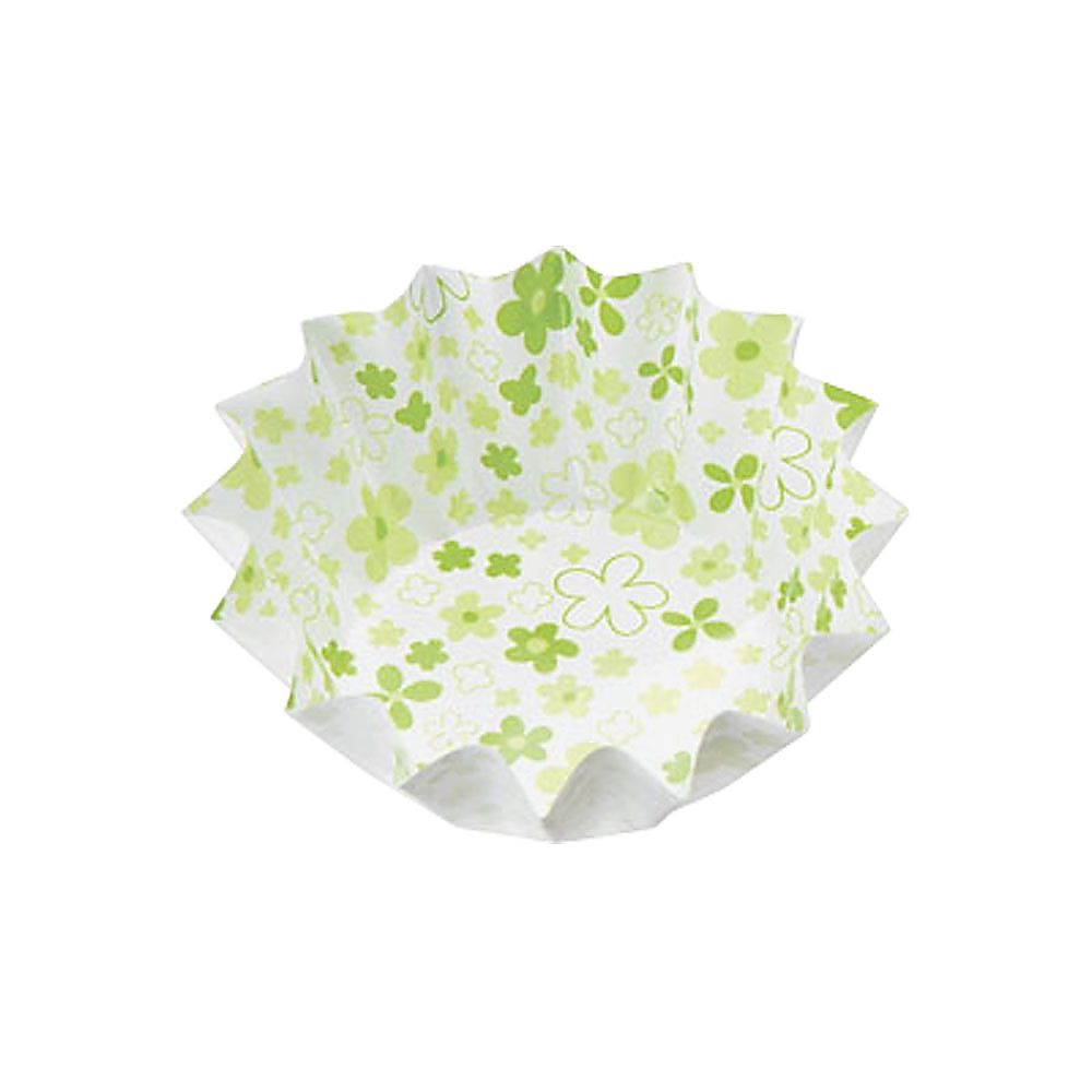 紙カップココケース ひまわり 小 小花柄 グリーン（500枚入）