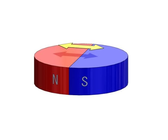 64-4289-21 ネオジム磁石 丸型(円柱型) φ5×15 径方向磁化 5個入 NTS0157