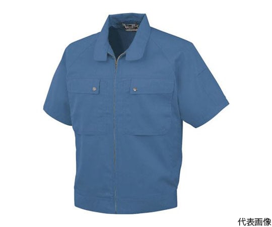 半袖ブルゾンP-6690　6　Eブルー　M
