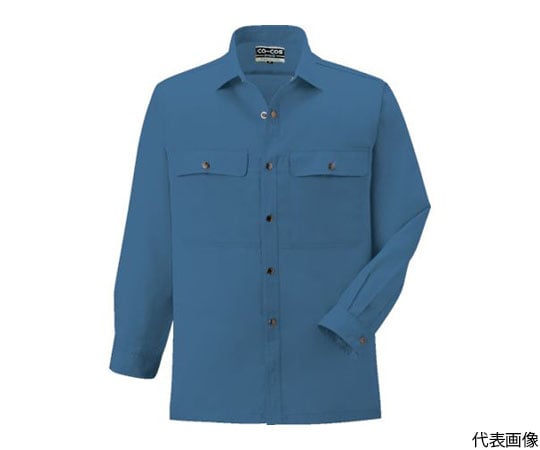 長袖シャツP-6698　6　Eブルー　M