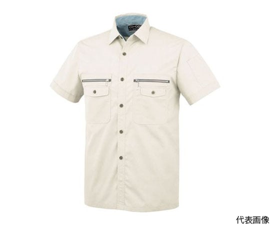 半袖シャツP-8897　5アイボリー　L