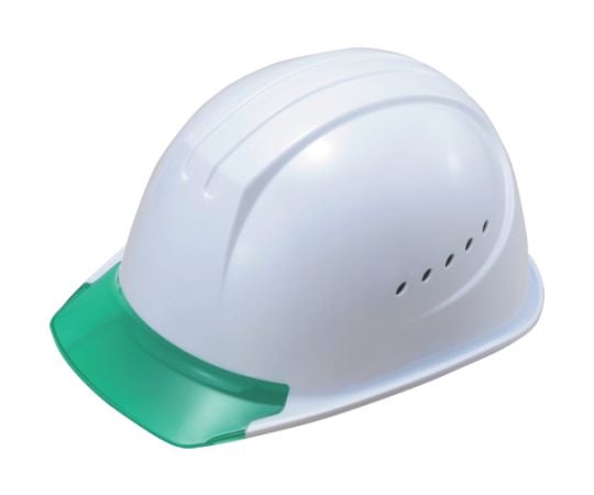 エアライト搭載ヘルメット通気孔付き（PC製・透明ひさし型）　帽体色　ホワイト