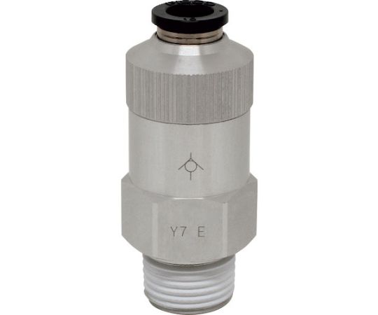 チェックバルブ　ストレート　オネジ側出力チューブ10ネジR1/2