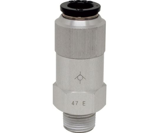 チェックバルブ　ストレート　オネジ側出力チューブ12ネジR3/8