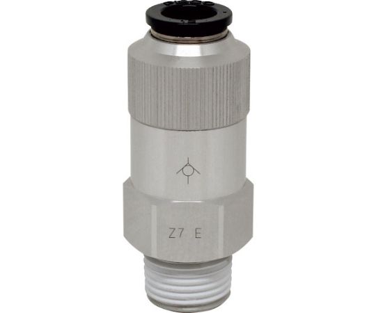 チェックバルブ　ストレート　オネジ側出力チューブ12ネジR1/2