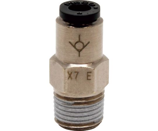 チェックバルブ　ストレート　オネジ側入力チューブ4ネジR1/8