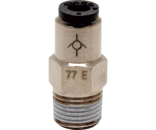 チェックバルブ　ストレート　オネジ側出力チューブ4ネジR1/8