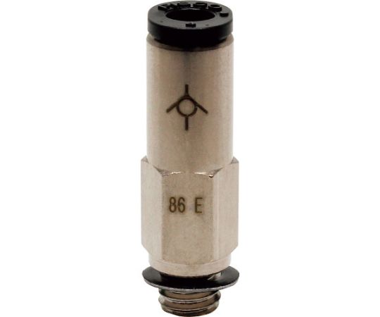 チェックバルブ　ストレート　オネジ側出力チューブ4ネジM6x1