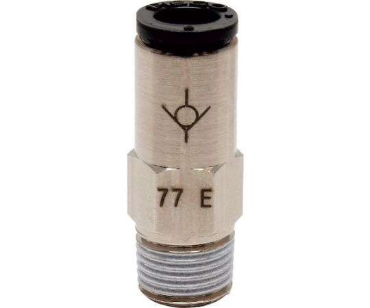 チェックバルブ　ストレート　オネジ側入力チューブ6ネジR1/8