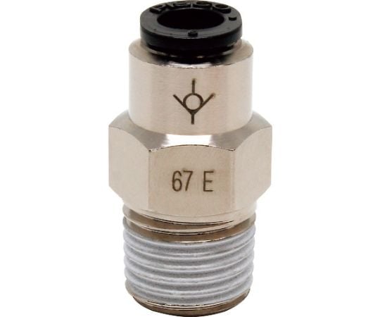 チェックバルブ　ストレート　オネジ側入力チューブ6ネジR1/4