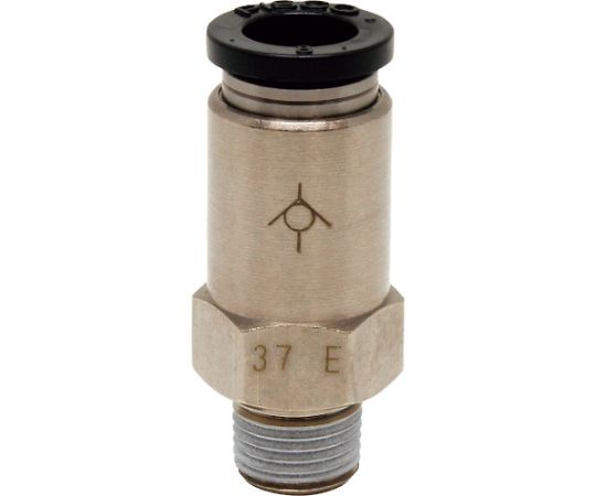 チェックバルブ　ストレート　オネジ側出力チューブ8ネジR1/8