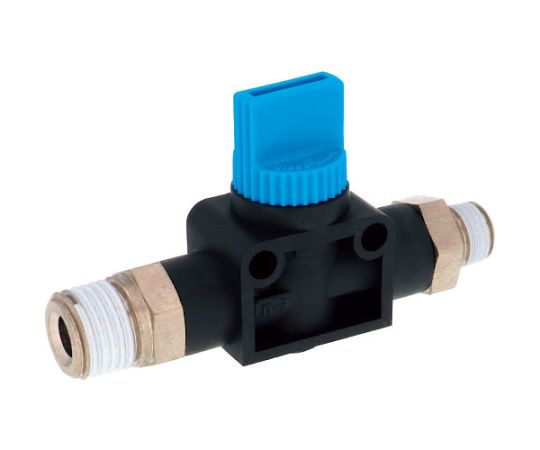 ハンドバルブ　ニップル2方弁チューブR1/4出力R1/8