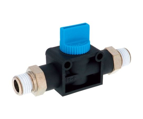 ハンドバルブ　ニップル3方弁チューブR1/4出力R1/4