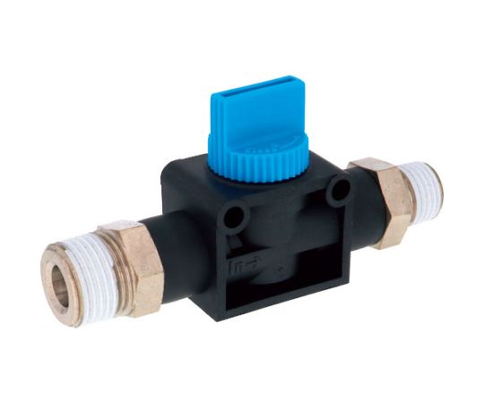 ハンドバルブ　ニップル2方弁チューブR3/8出力R1/4