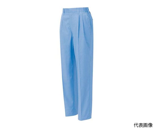 レディースシャーリングパンツ（2タック）　サックス　S