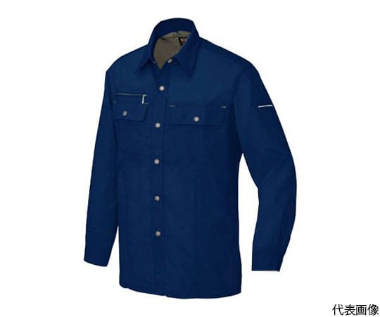 長袖シャツ（男女兼用）（薄地）　ディープネイビー　LL