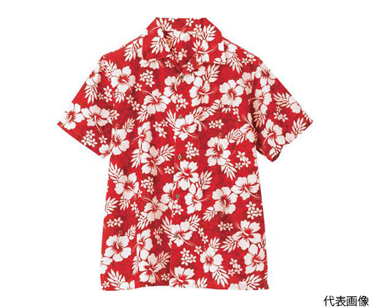 アロハシャツ（ハイビスカス）（男女兼用）　レッド　SS
